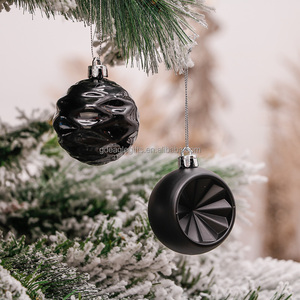 Eaglegifts biểu tượng tùy chỉnh in Xmas bóng Polystyrene 6cm lớn tay sơn màu đen giáng sinh bóng nhựa - Product Image 4