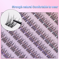 Cils artificiels en gros sur mesure 0,07 mm, courbure C, naturels, sans colle, faciles à retirer, effet sirène, pour yeux sensibles