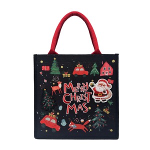 Sac fourre-tout en toile personnalisé de Noël, de haute qualité, robuste, avec poignée solide et logo brodé - Product Image 1