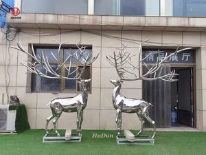 Escultura <span class=keywords><strong>de</strong></span> León Geométrica <span class=keywords><strong>de</strong></span> Acero Inoxidable Pulido Espejo para Decoración Moderna - Product Image 3