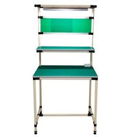 Mesa DE TRABAJO DE TUBO magro personalizada ESD 28mm ABS PE Tubo recubierto Tubo de acero inoxidable Mesa DE TRABAJO Tubos Banco de trabajo para línea de producción