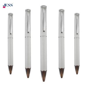 Luxury <b>White</b> Metal Ballpoint <b>Pen</b> with Twist Mechanism 1.0mm Writing Width Custom Logo Wholesale Business Gift Promotional <b>Pen</b> - Product Image 1
