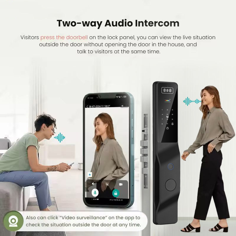 TYSH Smart Home Digital Automatic Biometric Tuya Wifi Fingerprint Smart Door Lock With Camera High Security · image 6