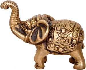 Estatua de Elefante de Latón Dorado Art Deco Hecha a Mano, Ecológica, Figura de la Suerte para Decoración del Hogar, Regalos, Diseño Animal Duradero - Product Image 3