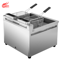 Freidora de Pollo a Gas para Cocina Comercial con 2 Tanques y 2 Cestas de Acero Inoxidable EF-72T