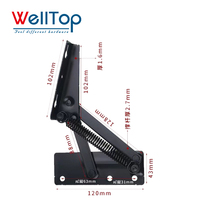 WELLTOP Neuheiten Möbel zubehör Hardware Stütz scharniere Schwarzes Sofa Kopfstütze Hebe mechanismus Feder scharnier halterung