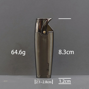 Wholesale Mini Refillable with Butane <b>Gas</b> Metal Windproof Lighter Brushed Silver Engraved Logo Men's Business Gift - Product Image 3
