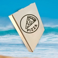 SP3488 Scatola per Pizza da Asporto Personalizzata, Certificata per Alimenti, Resistente al Grasso, Quadrata, in Carta Kraft Lucida Laminata e Goffrata, Produzione Diretta con Basso MOQ