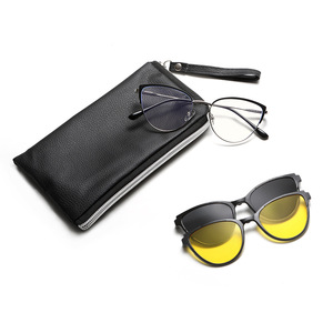 Nouvelles lunettes de soleil polarisées pour femmes, monture en acier inoxydable, verres TAC, couvercle miroir magnétique, style œil de chat, mode haut de gamme - Product Image 1