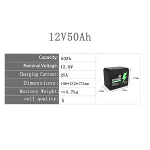 OEM/ODM 6000 사이클 <span class=keywords><strong>12V</strong></span>/24V 50/100/200/300AH 리튬 LiFePO4 배터리 전기차 에너지 저장 시스템용 - Product Image 2