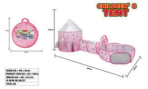 Nouvelle <span class=keywords><strong>tente</strong></span> de jeu d'intérieur durable <span class=keywords><strong>pour</strong></span> enfants, thème château rose, personnalisable, avec piscine à balles et tunnel, jouet <span class=keywords><strong>pour</strong></span> bébés - Product Image 2