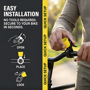 Sonnette de vélo en plastique jaune/bleu/rose pour guidon de 22,2 à 31,8 mm, étanche, pour sports de plein air, cyclisme, vélo de route, VTT - Product Image 3