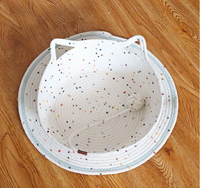Lit pour animaux de compagnie confortable en corde de coton colorée tissée, nid de maison avec différents paniers de rangement en coton