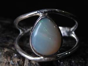 Anillo de Ópalo Sólido Australiano con Engaste de Bisel y Puntas, Plata, Regalo para Aniversario, Boda, Fiesta, Diseño Clásico, Talla 5 de EE. UU. - Product Image 2