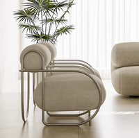 Fauteuil individuel de style italien, design moderne, acier inoxydable, pour négociations d'affaires, salle à manger, loisirs, salon, appartement, chaise longue