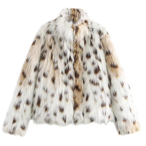 ZAJIA 2025 nueva ropa de mujer estilo europeo y americano moda de gama alta chaqueta con estampado de leopardo de piel <span class=keywords><strong>Artificial</strong></span> - Product Image 1