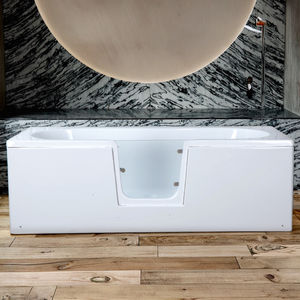 Mandrex moderno acrílico blanco ecológico independiente 1,8 m remojo asiento puerta Combo masaje 60gal + escurridor bañera - Product Image 2