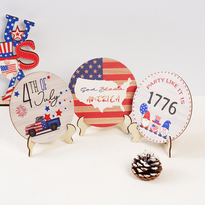 Letreros Decorativos de Madera Patrióticos para el <span class=keywords><strong>4</strong></span> de Julio, Adornos de Mesa con Temática <span class=keywords><strong>del</strong></span> Día de la Independencia de Estados Unidos con Soporte - Product Image 1