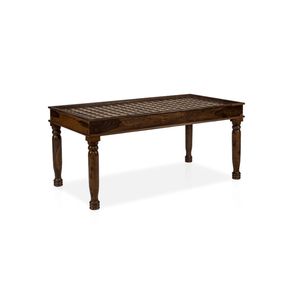 Modern <b>Solid</b> <b>Wood</b> Brass Dining <b>Table</b> Stylish Furniture with Brass Detailing for Home Dining Room Kitchen Restaurant Cafe - Product Image 3