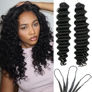 <span class=keywords><strong>Extensions</strong></span> de cheveux humains en gros, cheveux bruts alignés aux cuticules, tresses au crochet effet plume, boucles invisibles sans nœuds, pour salons professionnels - Product Image 6