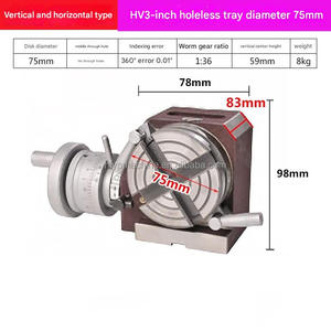 Mesa Divisora Manual Horizontal <span class=keywords><strong>Vertical</strong></span> HV5, Plato Giratorio Simple para Fresadora, Dispositivo de Indexado - Product Image 4