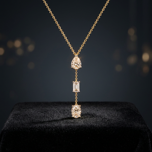 สร้อยคอเพชรทรงลูกแพร์เพาะเลี้ยงในห้องปฏิบัติการ พร้อมทองคำ 18k ของขวัญสุดเพอร์เฟกต์สำหรับสาวๆ สวมใส่ได้ทุกวัน - Product Image 3