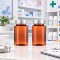 Bouteille capsule en plastique PET 120 ml, anti-lumière, avec logo personnalisé disponible, pour le stockage de compléments alimentaires et de produits de santé