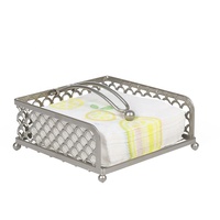 Zilver Wit Metalen Rooster Collection Non-Slip Gratis Staande Platte Draad Servet Houder Voor Keuken