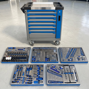 Juego de Llaves de Tubo de Acero de Alta Resistencia de 413 Piezas con Carro de Herramientas con Ruedas para Reparaciones en Talleres y Garajes - Product Image 3