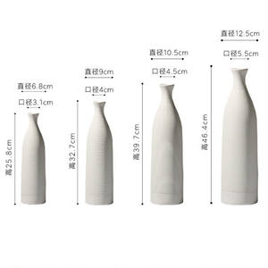 Ornamenti semplice inserto retrò vaso stile giapponese bianco semplice embrione vaso in ceramica decorazione della casa - Product Image 6