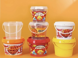 Secchio in <span class=keywords><strong>plastica</strong></span> trasparente <span class=keywords><strong>per</strong></span> uso alimentare da 1,5 l a forma rotonda con coperchio riciclabile <span class=keywords><strong>per</strong></span> <span class=keywords><strong>fusti</strong></span> di stoccaggio <span class=keywords><strong>per</strong></span> imballaggi d'acqua - Product Image 6