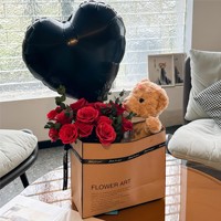 Coffret Cadeau AYOYO Oursons en Peluche Rose Éternelle pour la Saint-Valentin et Anniversaire, Savon Fleur Artificielle, Poupée, Fournitures pour la Saint-Valentin