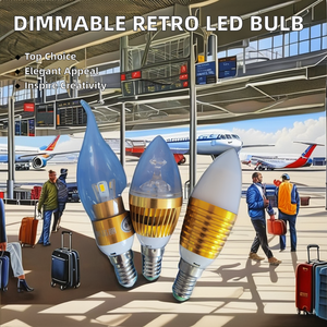 Cao lumen <span class=keywords><strong>Dimmable</strong></span> <span class=keywords><strong>LED</strong></span> Candle <span class=keywords><strong>Bulb</strong></span> Retro Filament vít nến C37 ngọn lửa vàng dẫn ánh sáng E14 bảng sử dụng - Product Image 3