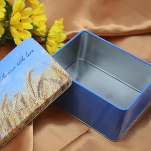 Boîte à biscuits <span class=keywords><strong>de</strong></span> blé en métal <span class=keywords><strong>de</strong></span> forme rectangulaire emballage <span class=keywords><strong>de</strong></span> biscuits en étain - Product Image 4