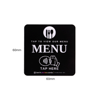 Plaque autocollante en acrylique avec puce NFC 13,56 MHz pour menu de restaurant et carte de commentaires Google