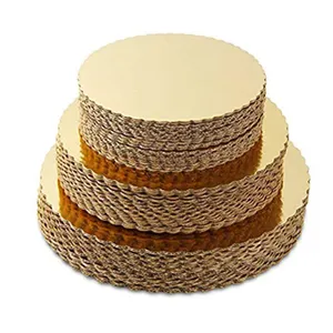 3mm Corrugated Paper Disposable Gold Cake Board Cardboard Round Cake Circles