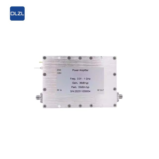 10-1000MHz RF Microwave Power Amplifier 36dB Gain 33dBm Output Power 3dB Flatness S MA Connector Stainless DLZL 12V 80mA 50 Ohm