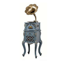 Meuble radio sur pied sculpté orné, style antique, avec tourne-disque 3 vitesses et récepteur Bluetooth sans fil – Système audio en gros