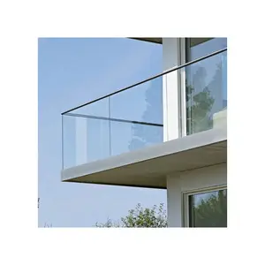 Ace铝U通道玻璃栏杆，用于无框现代设计高品质铝纠察队U标准通道玻璃栏杆