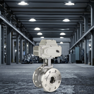 Trung Quốc DN50 DN80 DN100 Thiết bị truyền động điện v-loại mặt bích nước chảy kiểm soát thép không gỉ bóng van - Product Image 1