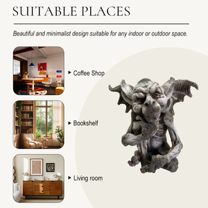 <span class=keywords><strong>Estatua</strong></span> de Gargoyle Pensativo Gótico Vintage para Jardín, Decoración de Piedra Magnesia Retro, Venta al por Mayor - Product Image 5
