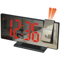 Nouvelle arrivée écran couleur numérique créatif température multifonction miroir LED grande horloge de projection