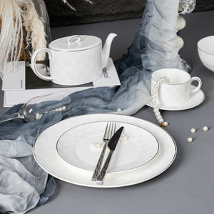 Service de table en porcelaine fine P&T de luxe avec décor argenté, vaisselle pour <span class=keywords><strong>hôtel</strong></span> et <span class=keywords><strong>restaurant</strong></span> - Product Image 4