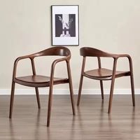 Chaise de salle à manger VL avec dossier en cerisier, en bois de chêne massif, pour bureau à domicile ou salle informatique, style nordique, panneau MDF, style ferme moderne
