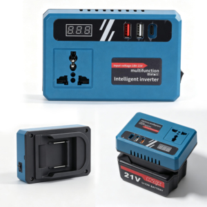 Convertidor Inteligente Recargable de 21V con Batería, Adaptador Portátil de Corriente Continua a Corriente Alterna con USB, Apto para CA 110V/220V - Product Image 5