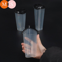 Contenedor de jugo en forma de corazón de nuevo diseño de alta calidad, taza de té de burbujas de plástico PP transparente reciclable desechable con tapa en forma de corazón