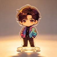Support publicitaire lenticulaire Kpop personnalisé en acrylique, effet dessin animé, à secouer, DIY, personnage transparent dépoli, UV, effet arc-en-ciel, usine ODM