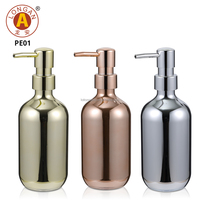 Longan vente en gros 500ml argent vide PET pompe distributeur bouteille pour Lotion shampooing revitalisant lavage du corps savon liquide
