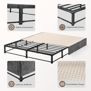 <span class=keywords><strong>Lit</strong></span> plateforme moderne en métal avec housse en tissu amovible, cadre <span class=keywords><strong>de</strong></span> <span class=keywords><strong>lit</strong></span> rembourré intelligent pour la vente en ligne et les projets hôteliers. - Product Image 4