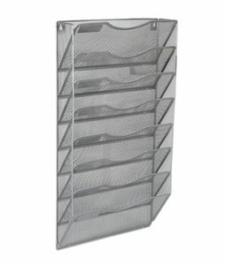 Best Home & Office <b>Wall</b>-Mounted 8-Section Metal Mesh Magazine & Document File Organizer Hanging File Rack <b>Desk</b> Organizer - Product Image 2
